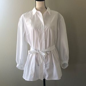 NWOT White Tunic Length White Blouse